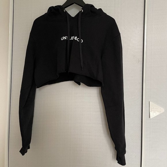 Untitled&Co Black Cropped Hoodie - Picture 1 of 2